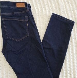 Express Mid Rise Dark Wash Skinny Jeans